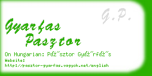 gyarfas pasztor business card